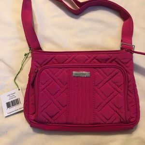 Fuchsia Vera Bradley Little Hipster& mini Wristlet